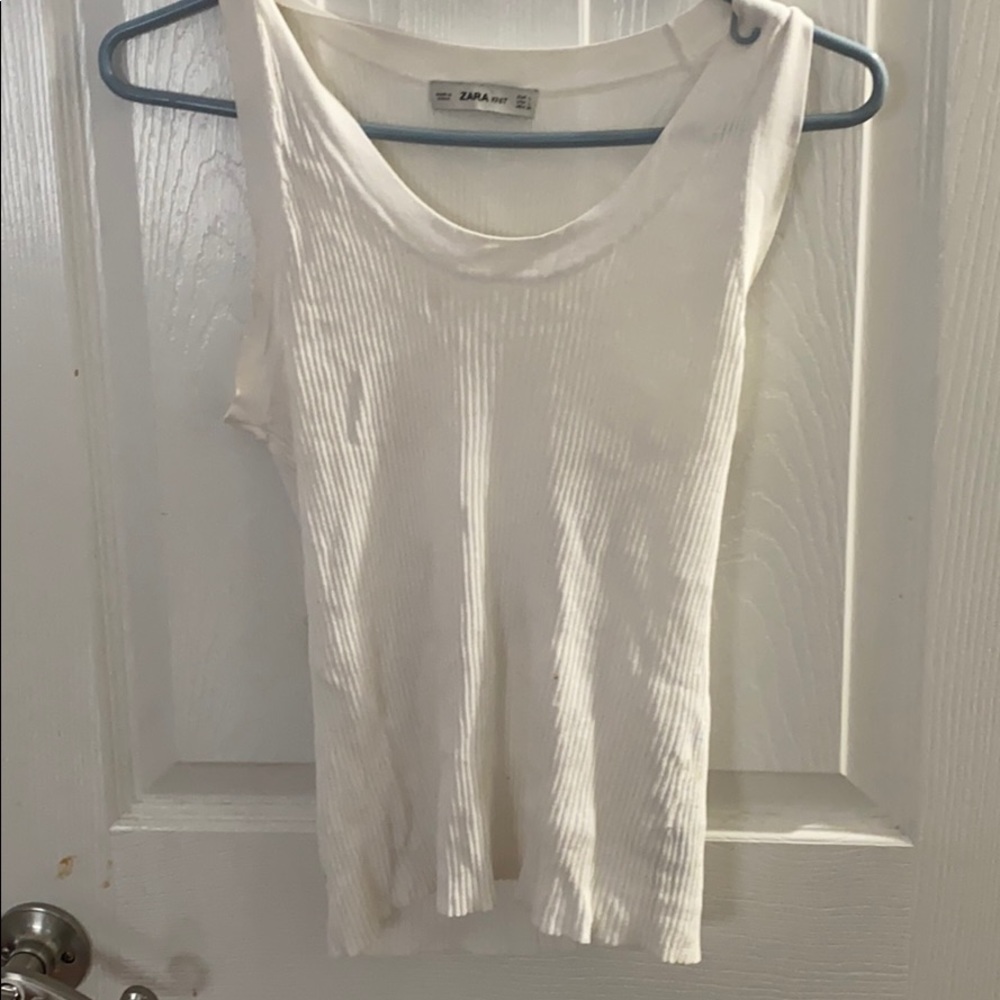 Zara large white knit tank